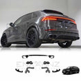Load image into Gallery viewer, REAR DIFFUSER GLOSS BLACK EXHAUSTS PIPE TIPS FOR AUDI Q8 2018+