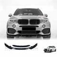 Load image into Gallery viewer, Silver BMW with ENKAHNZ Bodykit fit for the F15 facing front with white backdrop and the product at the bottom.