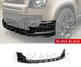 Load image into Gallery viewer, Gloss black cut-out of the front splitter car bumper on a white background with Enkahnz branding.