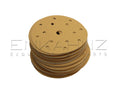 Load image into Gallery viewer, Stack of off‑white/brown sanding discs on white background for car refinishing.