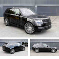 Load image into Gallery viewer, Black Range Rover L460 2022, three different angles shot outside the Enkahnz HQ. Fitted with Barugzai Casanova 22" alloy wheels in Gloss Black Polished Face
