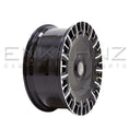 Load image into Gallery viewer, Concave shot of Barugzai Monoblok 22" alloy wheel, finished in Gloss Black Polished Face. Shot on a white background