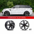 Load image into Gallery viewer, In context shot of a White Range Rover Sport L494 with Barugzai Sabre 22" Single alloy wheel in Gloss Black Polished Face, displayed on a white background