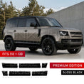 Load image into Gallery viewer, GLOSS BLACK 6-PIECE LOWER DOOR MOULDINGS FITS DEFENDER L663 110 / 130 2020+