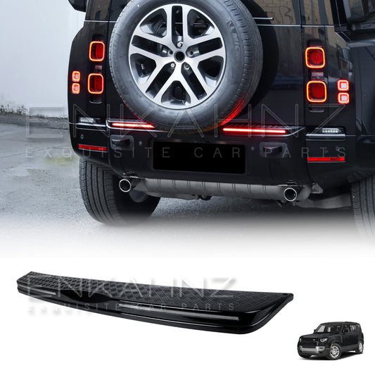 REAR BOOT PLATE PROTECTOR FOR DEFENDER L663 WITH INTEGRATED LED BRAKE LIGHTS