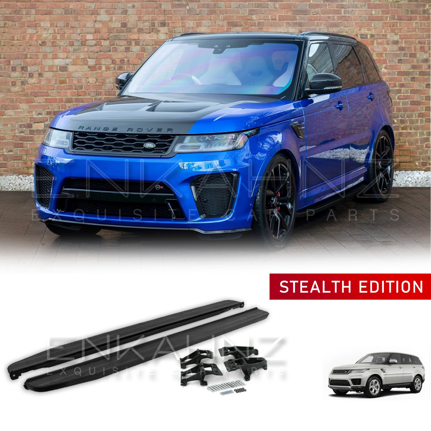 SIDE STEPS RUNNING BOARDS BLACK (2018-2022) FOR RANGE ROVER SVR L494