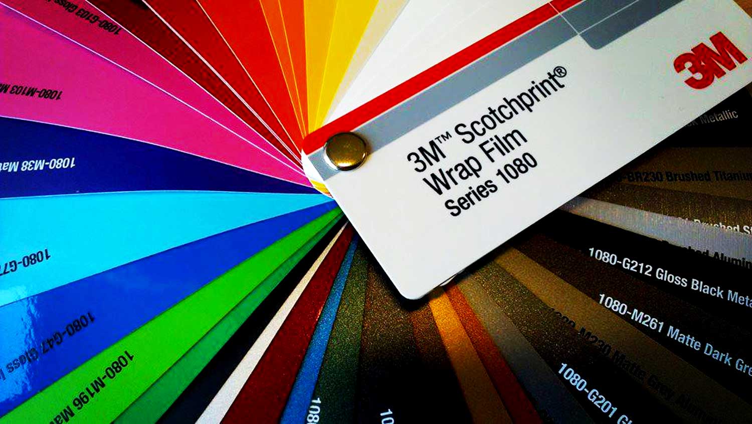 Colour swatch with 3M Scotchprint Wrap Film Series 1080 label