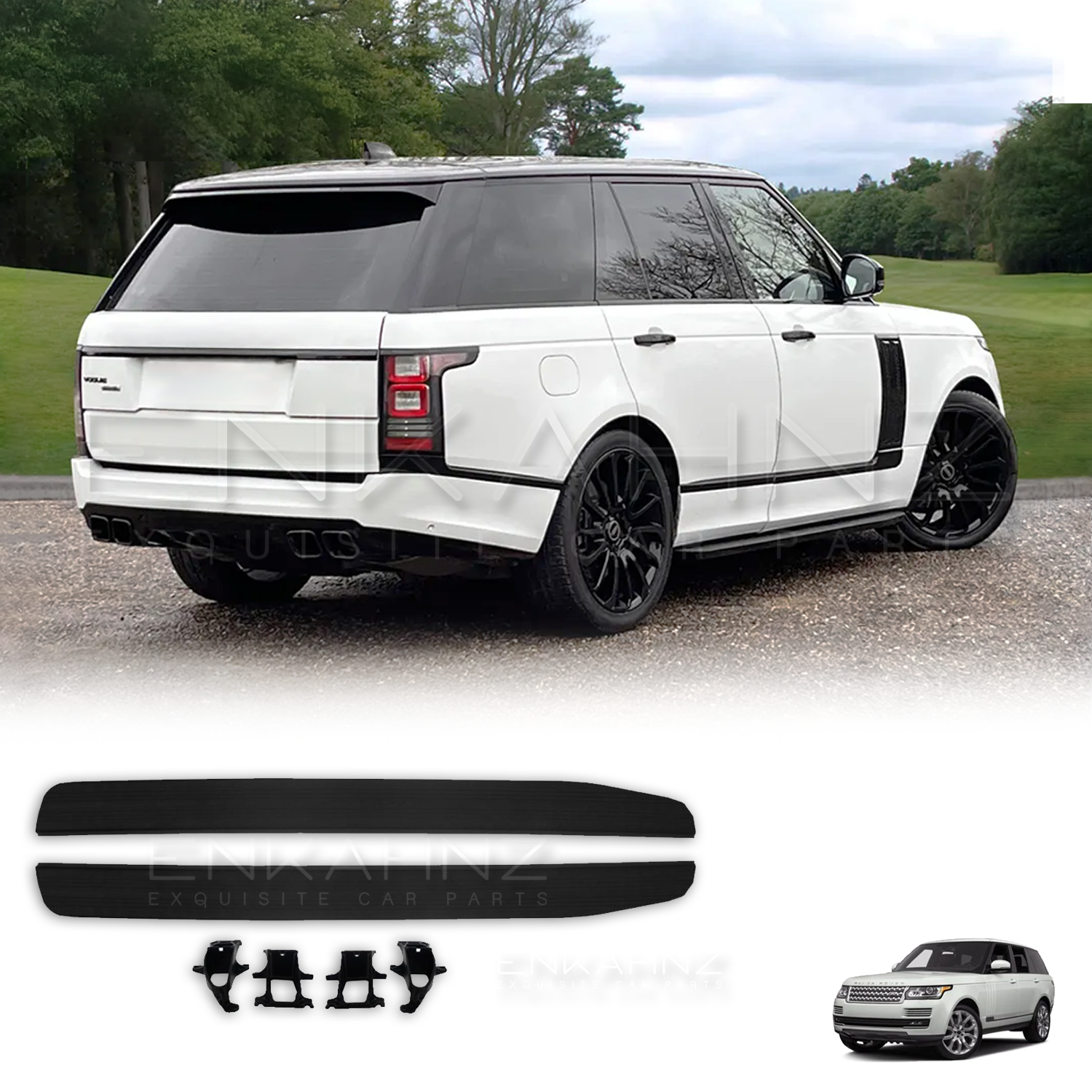 SIDE STEPS BLACK EDITION FOR RANGE ROVER VOGUE SVO STYLE L405 | 2013-2017