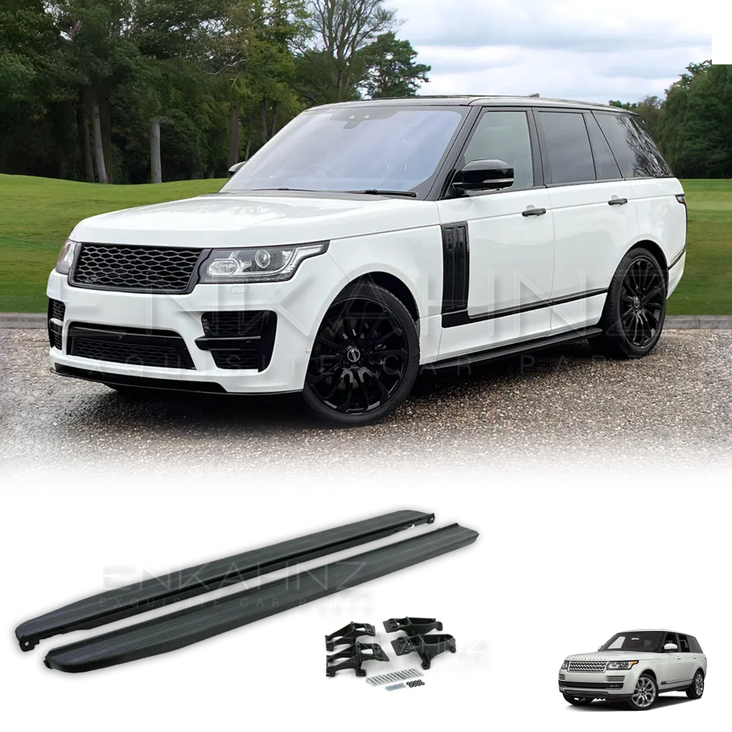 SIDE STEPS BLACK EDITION FOR RANGE ROVER VOGUE SVO STYLE L405 | 2013-2017