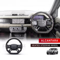 Load image into Gallery viewer, Car interior with Alcantara heated steering wheel with steering wheel product displayed at the bottom
