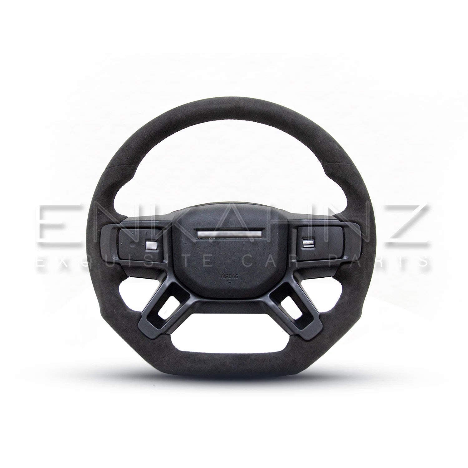 Alcantara heated steering wheel on a white background for Defender.