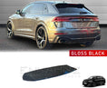 Load image into Gallery viewer, Gloss black rear roof spoiler for Audi RSQ8 2018+ with Enkahnz branding.
