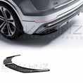 Load image into Gallery viewer, Close-up of an Enkahnz rear bumper corner styling accessory in gloss black, fitted on a grey Audi Q8 to enhance its appearance

