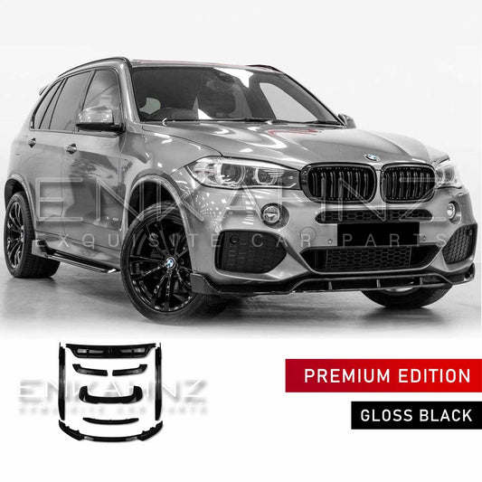 Silver BMW with ENKAHNZ f15 Bodykit fitted with white backdrop and the bodykit product at the bottom.