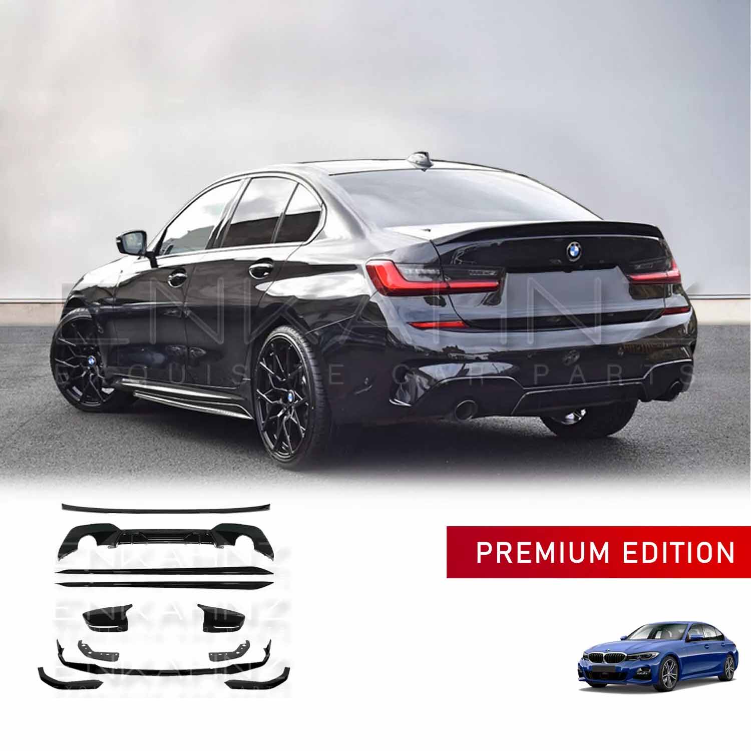 ENKAHNZ Bodykit for BMW series 3 G20 with entire bodykit fitted.