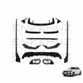 Load image into Gallery viewer, All components of the ENKAHNZ LCI bodykit for BMW displayed on a white backdrop, showing front splitter, side skirts, rear diffuser, and spoiler.
