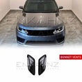 Load image into Gallery viewer, Top-down view of a grey Range Rover Sport (2013–2022) showing ENKAHNZ bonnet vents installed on both sides of the bonnet, highlighting their placement and sleek design.
