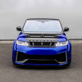 Load image into Gallery viewer, Range Rover SVR with Barugzai Cabaro bodykit captured from a direct front-facing angle, emphasizing its aggressive design.
