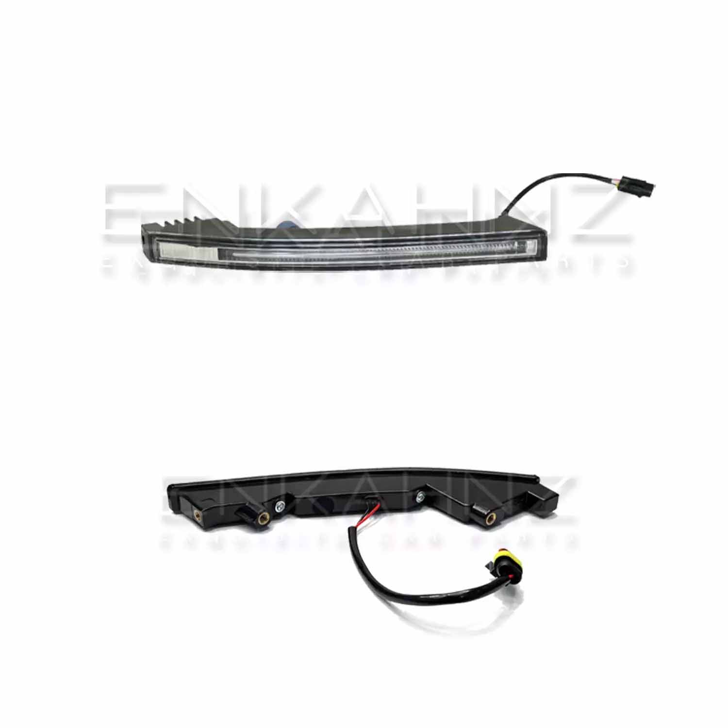 Single Enkahnz LM style DRL LED light for Range Rover Sport, displayed from two different angles on a white background.