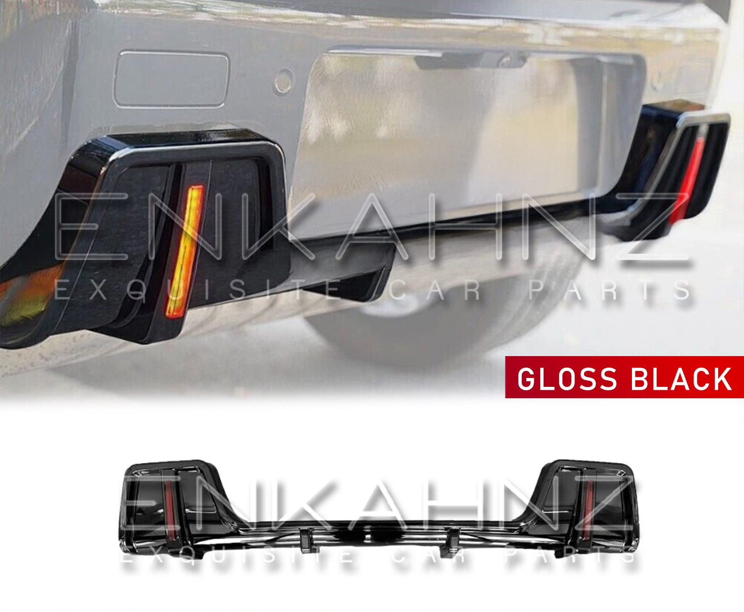 Cut out of the LED Diffuser part for the Defender L663 90 110 with Enkahnz branding on a white background.