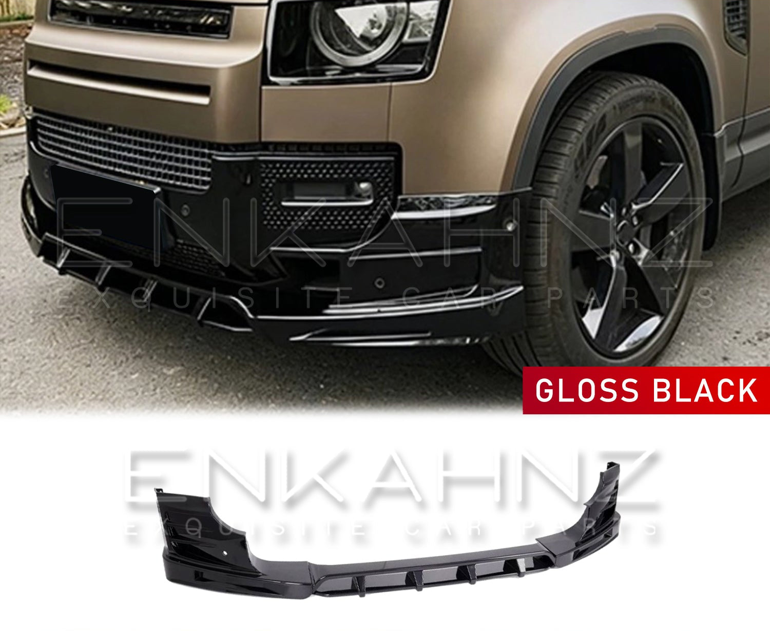Front Quarter View of the Defender L663 90 110 Bodykit with the part depicted below. 
