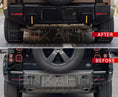 Load image into Gallery viewer, Before and after comparison of a car bumper with Enkahnz branding.
