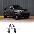 Load image into Gallery viewer, Black Defender 110 with ENKAHNZ after market side step with product at the bottom
