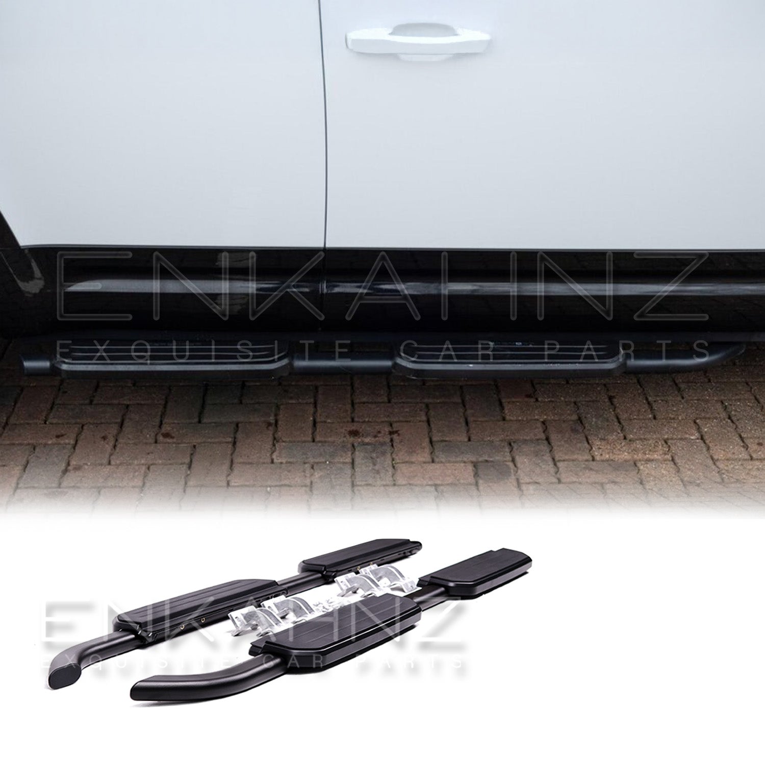 Black car bumper on a white background with 'Exquisite Car Parts' branding.