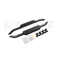 Load image into Gallery viewer, Black Enkahnz Side Step fit for defender 90 with fitting equipment illustrated on a white backdrop
