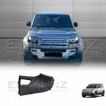 Load image into Gallery viewer, Silver Land Rover Defender with a black car bumper cover on a white background, featuring Enkahnz branding.
