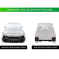 Load image into Gallery viewer, Defender Falcon bodykit package showing front and rear bumper aprons on a white background.
