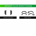 Load image into Gallery viewer, Defender Falcon Bodykit Package with side vents and wheel arches on a white background
