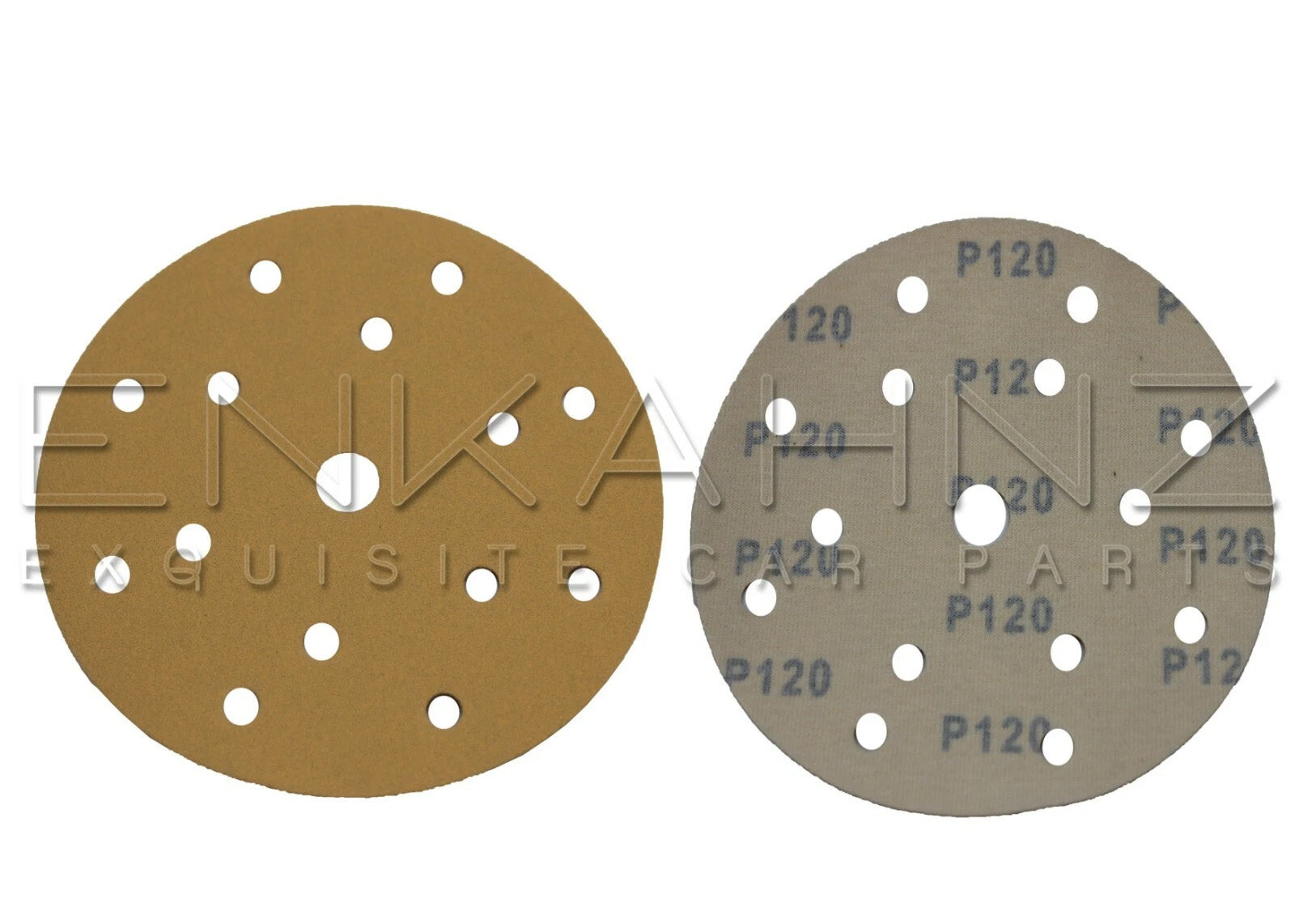 Single off‑white sanding disc isolated on clean white background.