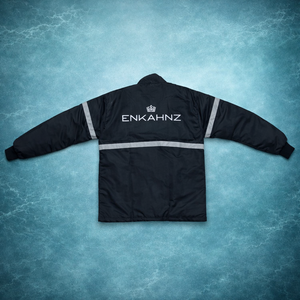 Enkahnz Signature Crowan Jacket – Black in a teal background. 