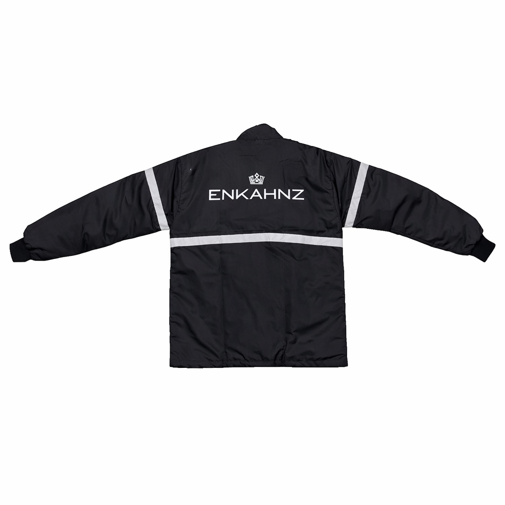 Enkahnz Signature Crown Jacket – Black in a white background. 