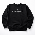Load image into Gallery viewer, Enkahnz Trademark Crown Jumper – Black in a white background. 
