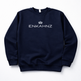 Load image into Gallery viewer, Navy blue sweatshirt with 'ENKAHNZ' logo on a white background
