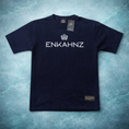 Load image into Gallery viewer, Enkahnz Trademark Crown T-Shirt – Black in a Teal Background 
