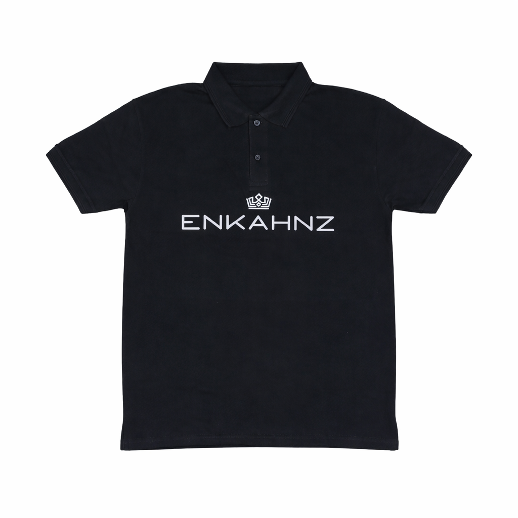 Enkahnz Trademark Polo T-Shirt – Black in a white background. 