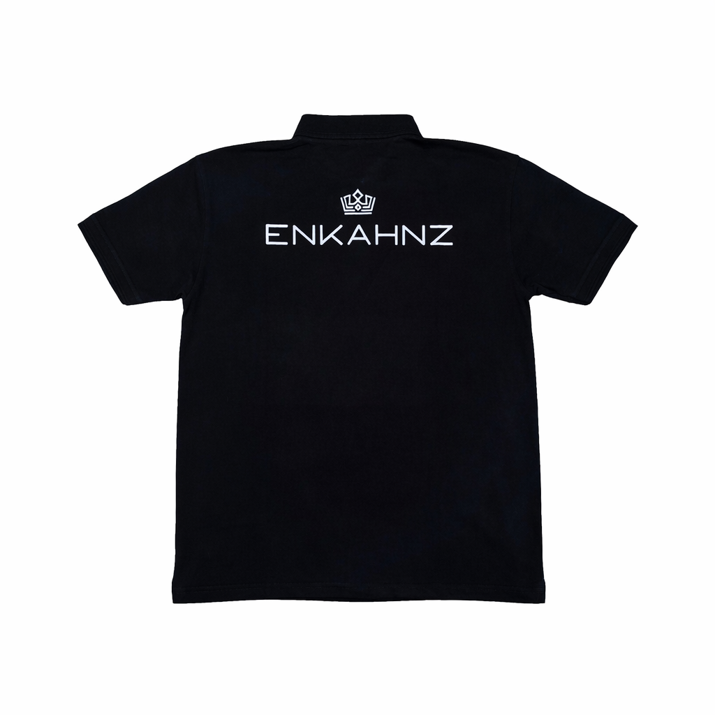 Enkahnz Trademark Polo T-Shirt – Black in a white background.