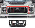 Load image into Gallery viewer, Gray Mercedes-Benz G-Wagon W464 G63 (2018-2022) Brabus-style front grille, featuring Enkahnz branding with the product on the bottom with a white background.
