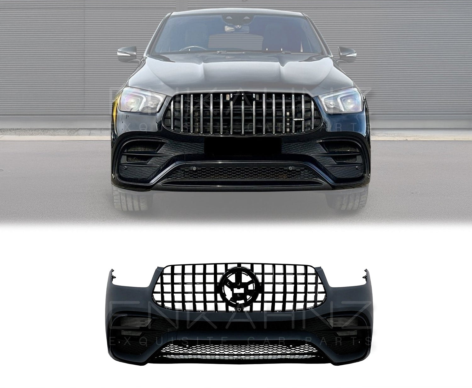 Car body kit for Mercedes GLE Coupe 2019-2023 with Enkahnz branding.