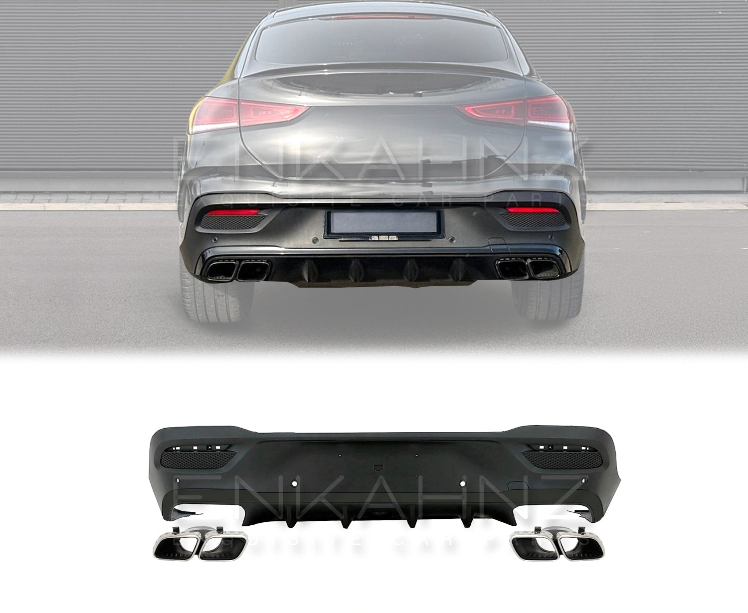 Car body kit for Mercedes GLE Coupe 2019-2023 with Enkahnz branding.