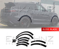 Load image into Gallery viewer, Dark Gray Range Rover Sport Rear Quarter Side View L461 SUV 2022+  with Gloss Black Wheel Arches on an opaque white background, featuring Enkahnz branding. The Items are in the bottom of the advert with white background.
