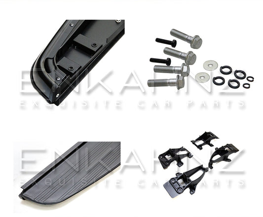 Car side step kit with components and ENKAHNZ branding on a white background