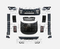 Load image into Gallery viewer, Complete SVO style facelift conversion bodykit parts for Range Rover L405 including Front bumper complete with all mesh inserts, Rear bumper complete with diffuser, Centre Grille, Side Vents (x2), Door Mouldings (x6), Quad Exhaust tailpipes (x2), Facelift Matrix LED Headlights (x2), and Facelift Rear LED taillights (x2).
