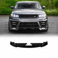 Load image into Gallery viewer, Front-facing, slightly low angle view of a grey Range Rover Sport equipped with the ENKAHNZ LM Style splitter—giving a clear visual of how the splitter transforms and complements the lower front bumper.

