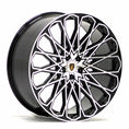 Load image into Gallery viewer, Angle shot of Barugzai Majestic 22" finished in Gloss Black Polished Face, on a white background 
