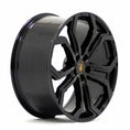 Load image into Gallery viewer, Angle shot of Barugzai Opium 22" finished in Gloss Black, on a white background 
