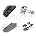 Load image into Gallery viewer, Four cut‑out images of the side step kit on white: boards, brackets, fitting nuts/bolts, and end caps for detail clarity.

